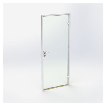 Glasdør - Hvid - M9: 890 x 2090 mm